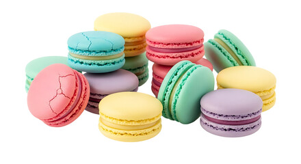 Obraz premium Colorful macarons on display. isolated on transparent background
