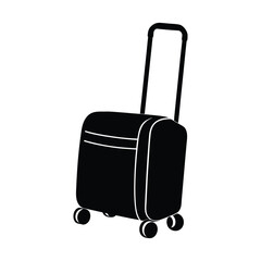 Vector illustration of travel trolley bag, Travel bag and trolley suitcase vector icon isolated on white background.
