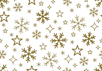 Seamless pattern Christmas design with snowflake border vector illustration. Holiday background with falling snow for Christmas and New Year banners