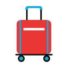 Vector illustration of travel trolley bag, Travel bag and trolley suitcase vector icon isolated on white background.
