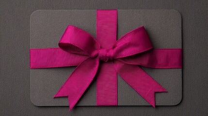 Elegant gift card adorned with a vibrant fuchsia ribbon bow, perfect for special occasions and thoughtful gestures