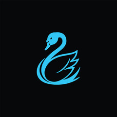 Obraz premium Elegant silhouette style minimal swan t-shirt design featuring graceful vector art of a swan, perfect for nature lovers, bird enthusiasts, minimalist fashion fans, animal-themed apparel, and peaceful 