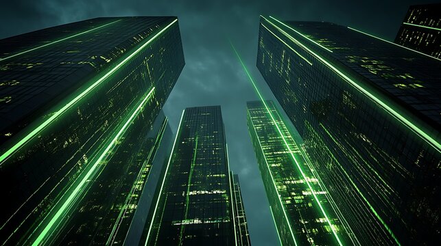 Hong Kong urban night street traffic blur with cityscape lights and motion