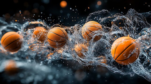 Abstract background with colorful Easter eggs, a fun competition of orange and yellow light, and playful bubbles