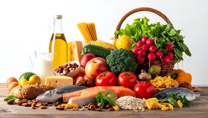 Healthy Food Variety - A Colorful and Nutritious Selection for Balanced Diet.