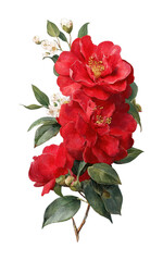 PNG Botanical green red art.