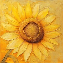 sunflower on a wooden background
