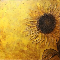 grunge background with sunflowers