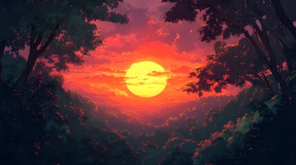 sunset in the desert
