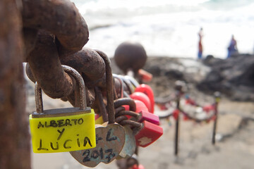 Love Padlocks on Volcanic Coast Lanzarote © WildFrame