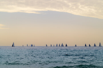 Sailboats on Sunset Lanzarote Coast © WildFrame