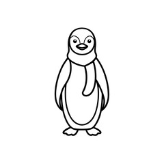 Penguin wearing a winter scarf on transparent background