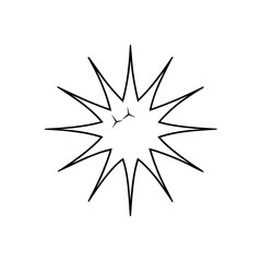 Bursting star shape with spikes on transparent background