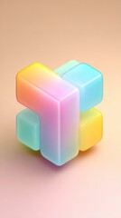 Obraz premium Colorful 3D Cube Design with Gradient Colors and Soft Shadows.