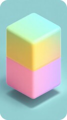 Fototapeta premium Colorful Cube - A Vibrant and Playful Geometric Design.