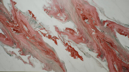 An elegant abstract background featuring flowing red white organic patterns, reminiscent luxurious natural marble artistic fluid paint, ideal upscale designs.