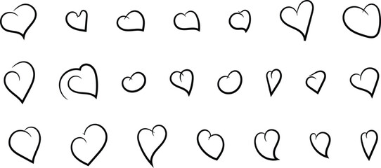 Hand-Drawn Heart Icon Set &mdash; Doodle Love Symbols