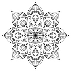 Mandala illustration vector style coloring page line art