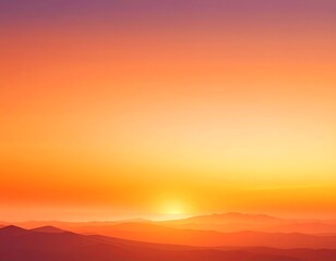 Golden Hour Over Distant Hills - A Serene Landscape.