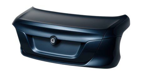 Compact car trunk lid featuring accessible keyhole entry.