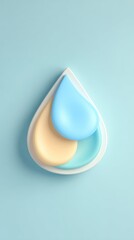 Fototapeta premium Colorful water drop design with pastel colors and artistic composition.