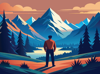 winter landscape with mountains