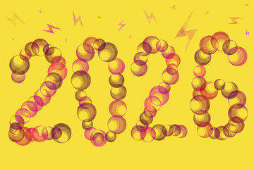 New year celebration 2026 illustration