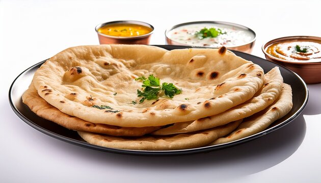Roti Naan Chapati Paratha Poori Bhatura Kulcha Phulka Missi Roti Tandoori Roti Indian And Pakistan Cousine Asian Food Kitchen On White Isolated Background Pastry Bakery Restaurant Menu