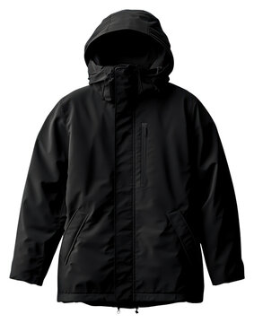 PNG Winter parka jacket black coat.
