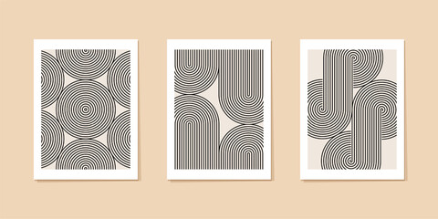 Concentric line circle, arch pattern, endless eternity curve. Abstract 60s modernism S shape. Orient undulate semicircle, repeated rainbow border. Optical illusion poster print, oval geometric path