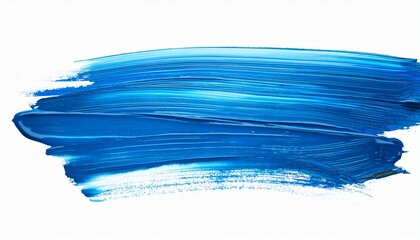 Blue Paint Brush Strokes In Watercolor Isolated Against Transparent