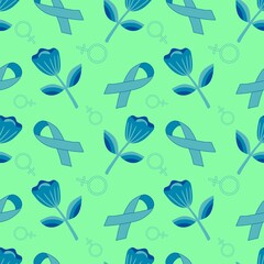 Breast cancer month seamless pink ribbon day mammogram pattern for medical accessories and medicine textiles