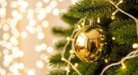 Golden Christmas Ornament with Vertical Light Glow