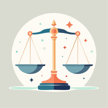 Symbole de l&rsquo;&eacute;quit&eacute; et du droit en design plat clair