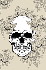 Rock'n'Roll Skull T-Shirt Art