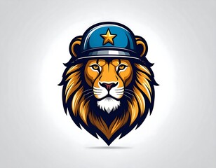Lions Courage - A Symbol of Strength and Protection in a Police Cap.