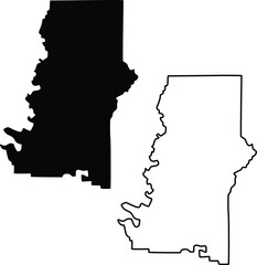 Map of Murray County Georgia USA Silhouette Flat and Outline Design