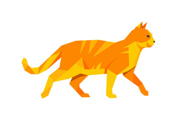 Geometric origami cat  - vector illustration
