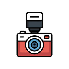 Camera flash icon vector on White Background ,Vector Art Illustration on white background.