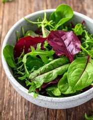 Fresh Salad Bowl - A Vibrant Mix of Greens and Colors.