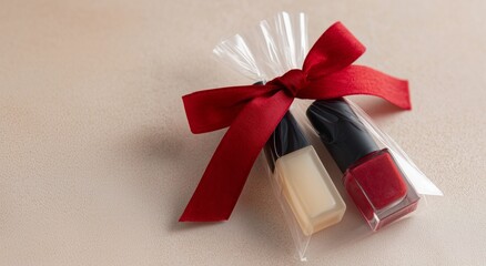 Elegant and simple still life of a small package, symbolizing a thoughtful winter or Christmas gift.