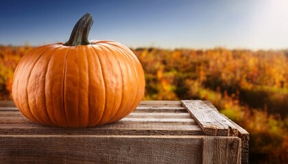 Galeux Dreysines Pumpkin On Rustic Wooden Crate