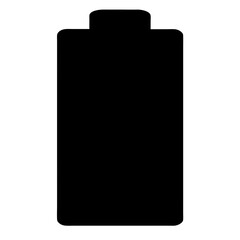 Black battery symbol, indicating full charge or power source representation icon