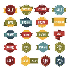 Collection of Colorful Sale and Discount Badges for Marketing.
