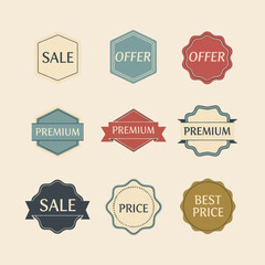 Collection of Vintage Sale and Offer Badges.