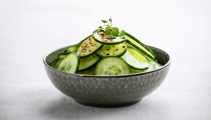 Korean Cucumber Salad Oi Muchim In Bowl On White Background Korean Side Dish