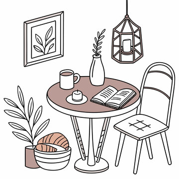 aesthetic line doodle coffee table mug croiss.svg