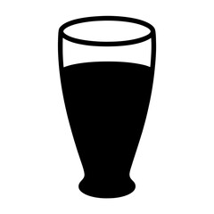 Minimalist Black and White Silhouette of a Glass Half Filled with Liquid