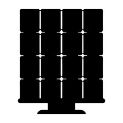 Stylized black and white solar panel representation, minimal geometric pattern design