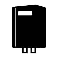 Black Book with a White Rectangle on Top Vector Illustration